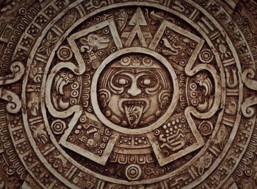 In Aztec cosmology, Tonatiuh, god of the sun, is the center of the Aztec calendar.