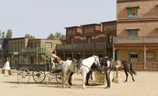 A typical-looking Western genre town.