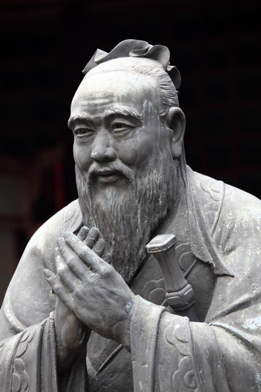 A statue of Confucius, the founder of Confucianism.