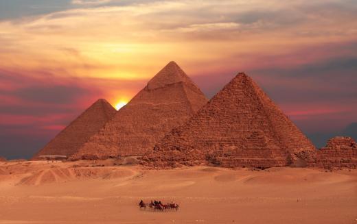 The pyramids were built during early dynastic Egypt.