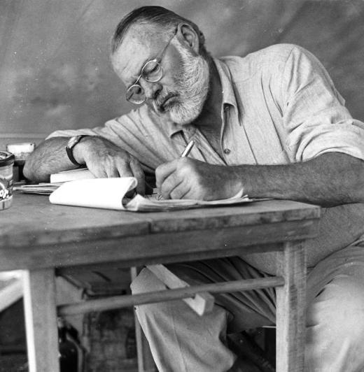 American author Ernest Hemingway wrote both long and short fiction.