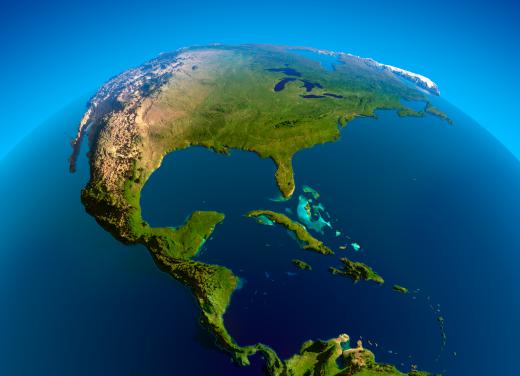 A globe showing the Caribbean, one of the places where voodoo is practiced.